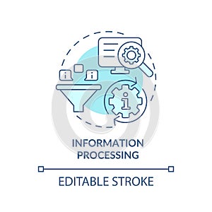 Information processing turquoise concept icon