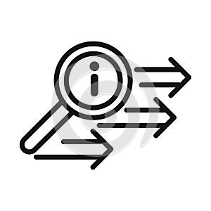 Information Query Search Icon Black And White Illustration