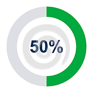 Information round diagram 50 percent icon, infographic graphic pie design, marketing vector illustration