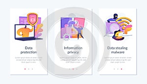 Information safety app interface template.