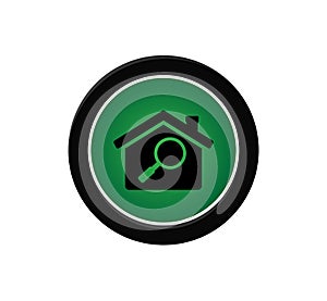 information searching house icon vector logo design