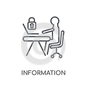Information Security Analyst linear icon. Modern outline Informa photo