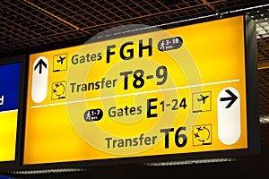 Information sign in airport