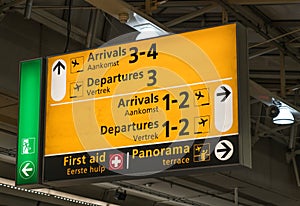 Information sign at Schiphol