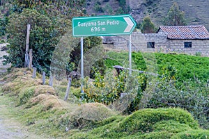 Information sign for village Guayama in Ecuad