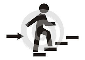 Information sign, walking direction, vector icon