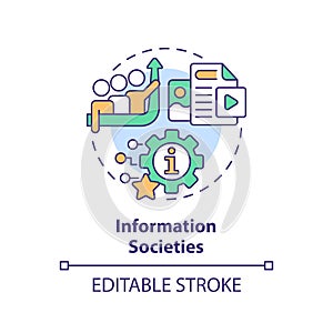 Information societies multi color concept icon