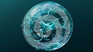 An information sphere depicting a globe or sphere with data and information, Ai Generated