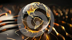 An information sphere depicting a globe or sphere with data and information, Ai Generated