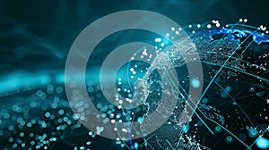 An information sphere depicting a globe or sphere with data and information, Ai Generated