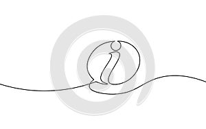 Information symbol one continuous line art. One line tourism assistance service desk inform design. Social media