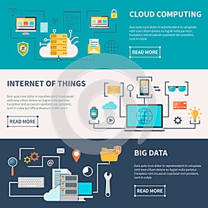 Information Technologies Horizontal Banners Set