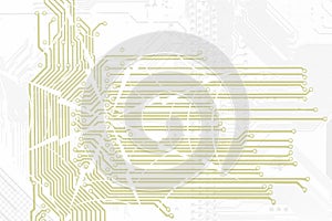 Information technologt motherboard silhouette pattern with spider web