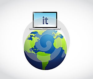 information technology around the globe concept