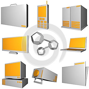 Information Technology Business Industry Icons Set