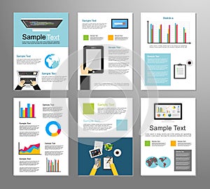 Information technology or business infographic elements. IT background. Business background. Mobile technology. Brochure template.