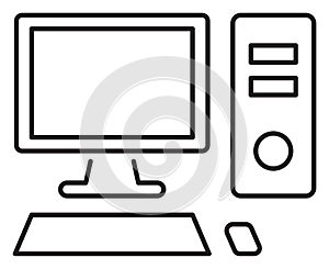 Information technology computer, cpu vector icon illustration