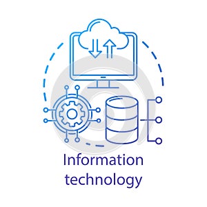 Information technology concept icon. Computer science. Structuring, storing, retrieving, and sending information idea