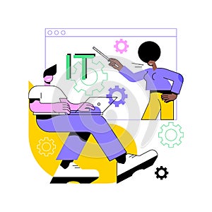 Information technology courses abstract concept vector illustration.