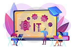 Information technology courses concept vector illustration