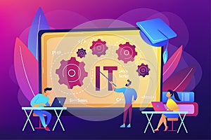 Information technology courses concept vector illustration