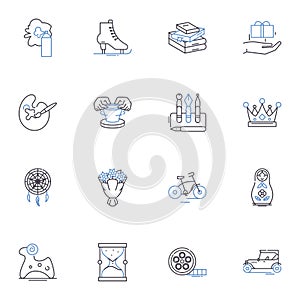 Information technology line icons collection. Computer, Software, Hardware, Internet, Database, Algorithm, Cloud vector