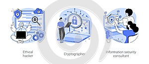 Information technology security isolated cartoon vector illustrations se photo