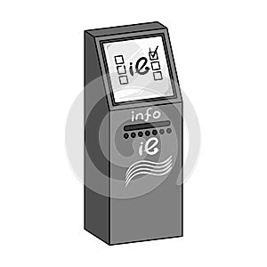 Information terminal. Terminals single icon in monochrome style isometric vector symbol stock illustration web.