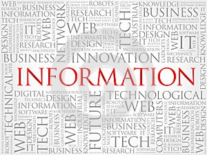 Information word cloud collage