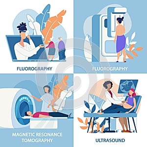 Informational Banner Fluorography, Ultrasound. photo