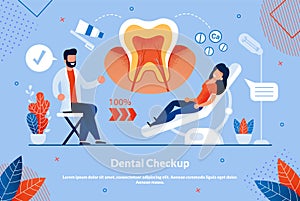 Informational Flyer is Written Dental Checkup.