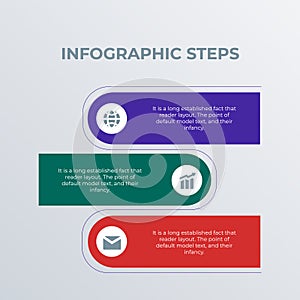 Informational list infographic template design. Business concept infograph with 3 options, steps or processes. Vector