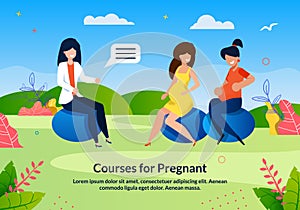 Informational Poster Written Courses for Pregnant. photo