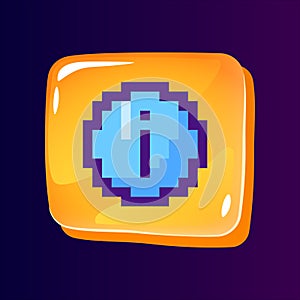 Informational service glossy ui button with pixelated color icon
