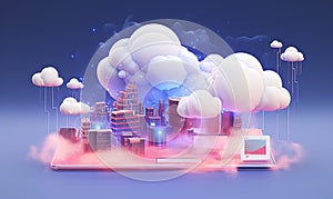 An informative cloud storage illustration simplifying data management