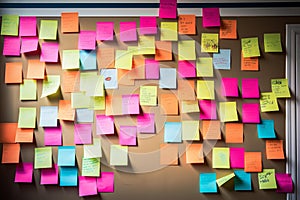 Informative Sticky notes board. Generate Ai photo