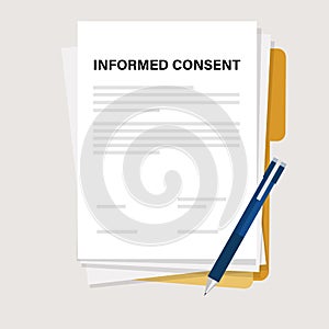 informed consent document signing agreement before hospital treatment procedure paper work