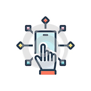 Color illustration icon for Infotech, touch and technology photo