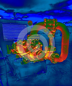Infrared image of the motor, pump