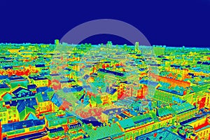 Infrared image panorama of Zagreb