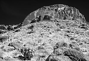 Infrared, monolith in Mojave National Preserve