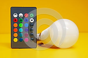 Infrared remote control for control of LED-lamp photo