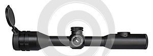 Infrared rifle scope with lens covering open