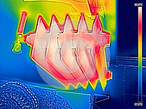 Infrared Thermal Image of Radiator Heater