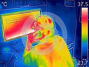 Infrared thermal image showing the heat emission