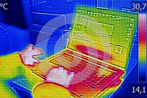 Infrared thermography image showing the heat emission