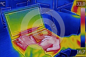 Infrared thermography image showing the heat emission