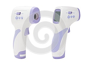 Infrared thermometer on white photo