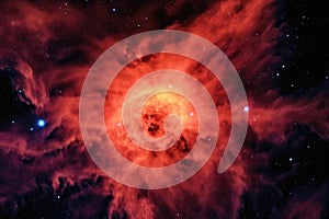 infrared view of a protostar in a mesmerizing nebula