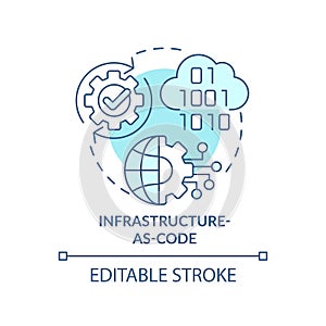 Infrastructure-as-code turquoise concept icon